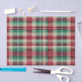 Vakantie Red Cream Green Plaid Stripes Tissuepapier (Craft)