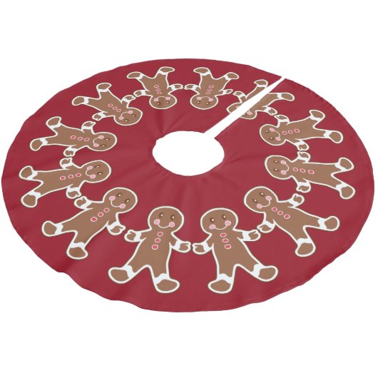 Vakantie Red Gingerbread Boys Kerstboom Rok (Gekanteld)