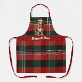 Vakantie Red Green Plaid Basset Hound Dog Christma Schort (Voorkant)