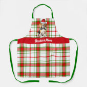 Vakantie Red Green Plaid Beagle Dog Kerstmis Schort (Voorkant)