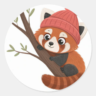 Vakantie Red Panda Ronde Sticker