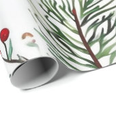 Vakantie Red Pine & Berries Design Cadeaupapier (Rol Hoek)