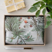 Vakantie Red Pine & Berries Design Tissuepapier (Geschenk)