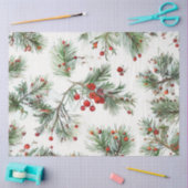 Vakantie Red Pine & Berries Design Tissuepapier (Craft)