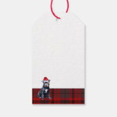 Vakantie Red Plaid Bluenose Pit Hondenliefhebber K Cadeaulabel (Achterkant)