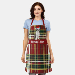 Vakantie Red Plaid Boston Terrier Hond Kerstmis Schort