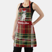 Vakantie Red Plaid Boston Terrier Hond Kerstmis Schort (Insitu)
