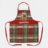 Vakantie Red Plaid Cairn Terrier Hond Kerstmis Schort (Voorkant)