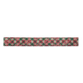 Vakantie Red Plaid Familienaam Kerst Satijnen Lint (Voorkant)