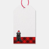 Vakantie Red Plaid Newfoundland Hondenliefhebber K Cadeaulabel (Achterkant)