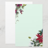 Vakantie Red Poinsettia en Evergreen Briefpapier (Voorkant / Achterkant)