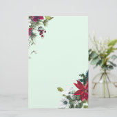Vakantie Red Poinsettia en Evergreen Briefpapier (Staand voorkant)