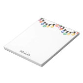 Vakantie Regenboog Kerstverlichting Gepersonalisee Notitieblok (Linkerzijde)
