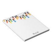 Vakantie Regenboog Kerstverlichting Gepersonalisee Notitieblok (Schuin)