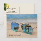 Vakantie reis zonnebril reflectie briefkaart (Voorkant / Achterkant)