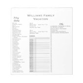 Vakantie Reizen Check List Planning Planner Notitieblok (Voorkant)