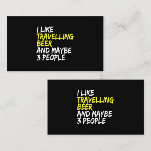 Vakantie reizen Ik hou van bier reizen bier drinke Visitekaartje (Voorkant / Achterkant)