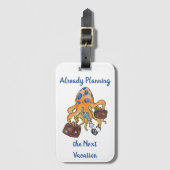 Vakantie Reizen Strand Hand-getrokken Octopus Bagagelabel (Voorkant (verticaal))