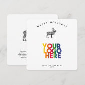 Vakantie Rendier Business Logo Christmas Kaart (Voorkant / Achterkant)