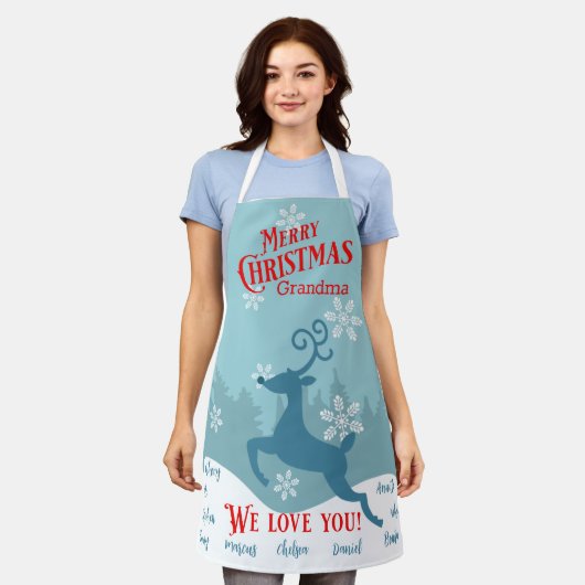 Vakantie Rendier Gepersonaliseerd Schort (Gedragen)