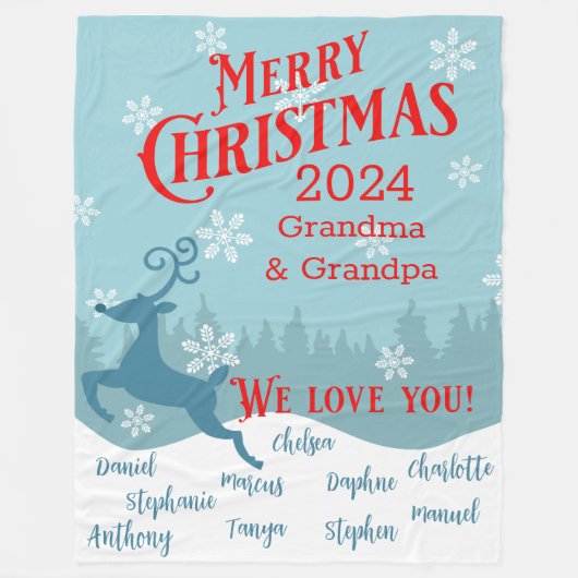 Vakantie Rendier Gepersonaliseerde Deken (Voorkant)