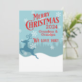 Vakantie Rendier Gepersonaliseerde Kerst Kaart (Staand voorkant)