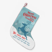 Vakantie rendier gepersonaliseerde kerstkous kleine kerstsok (Voorkant (Hangend))