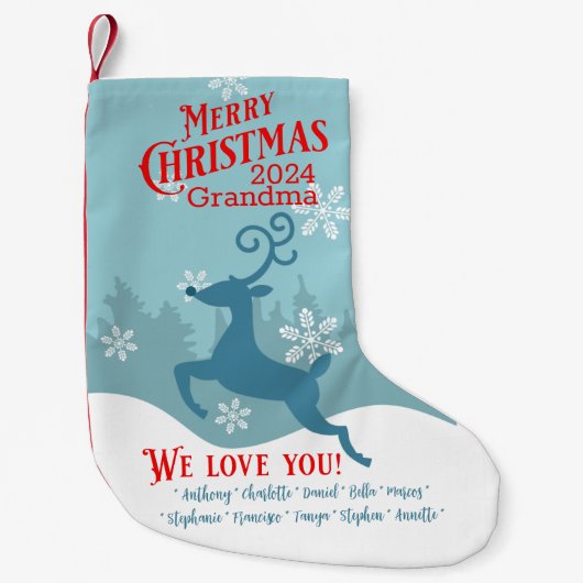 Vakantie rendier gepersonaliseerde kerstkous kleine kerstsok (Voorkant)