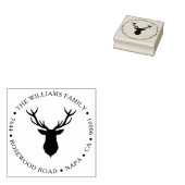 Vakantie rendier hoofd gepersonaliseerd retour adr rubberstempel (Gestempeld)