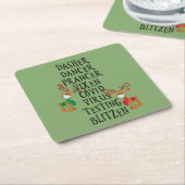 Vakantie Rendieren Covid 2020 Grappige Kerst Kartonnen Onderzetters (Schuin)