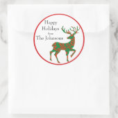 Vakantie rendieren gepersonaliseerd ronde sticker (Tas)