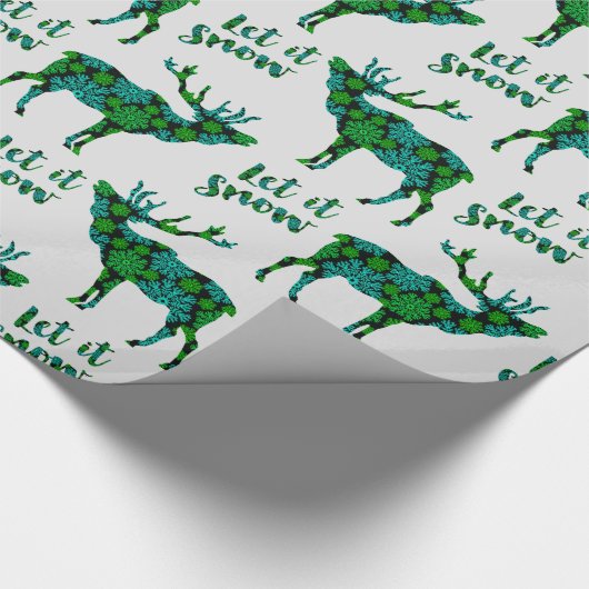 Vakantie rendieren laat het sneeuwpatroon cadeaupapier (Hoek)