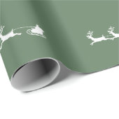 Vakantie rendieren Santa Kerstmis rustiek groen Cadeaupapier (Rol Hoek)
