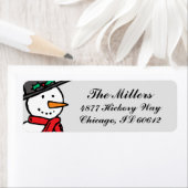 Vakantie retour adreslabels: Snowman Grey Etiket (Insitu)