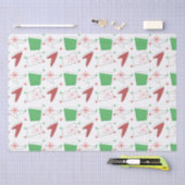 Vakantie Retro Atomic Pattern op wit Tissuepapier (Craft)