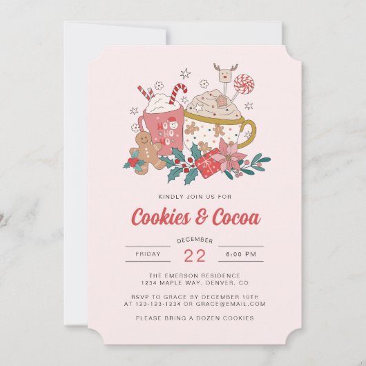 Vakantie retro kerst uitnodiging (Voorkant)