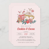 Vakantie retro kerst uitnodiging (Voorkant / Achterkant)