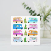 Vakantie Retro RV Motorhomes Xmas Kerst Kaart (Staand voorkant)