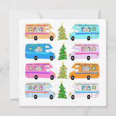 Vakantie Retro RV Motorhomes Xmas Kerst Kaart (Voorkant)