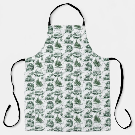 Vakantie Road Trip Kerst Gift Bag | groen Schort (Voorkant)