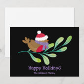 Vakantie Robin op een filiaal Flat Holiday Kaart (Voorkant / Achterkant)