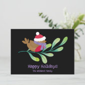 Vakantie Robin op een filiaal Flat Holiday Kaart (Staand voorkant)