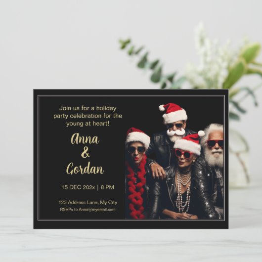 Vakantie rockers die jong zijn in hart en nieren u bedankkaart (Staand voorkant)