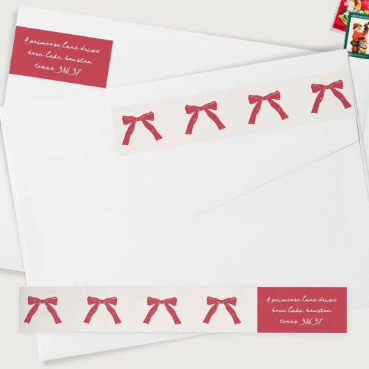 Vakantie Rode  Berry Bows op Cream Christmas