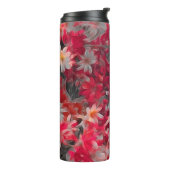 Vakantie Rode Bloemen Tumbler Thermosbeker (Gedraaid links)