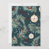 Vakantie Rode Deur Kunst Kerst Platte Kaart (Achterkant)