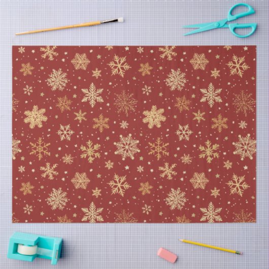 Vakantie rode en gouden sneeuwvlokken tissuepapier (Craft)