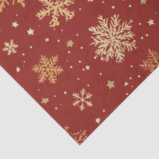 Vakantie rode en gouden sneeuwvlokken tissuepapier (Detail)