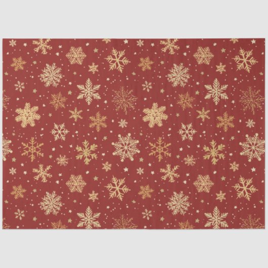 Vakantie rode en gouden sneeuwvlokken tissuepapier (Voorkant)