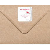 Vakantie Rode Kardinaal Eenvoudig Winter Retouradr Vierkante Sticker